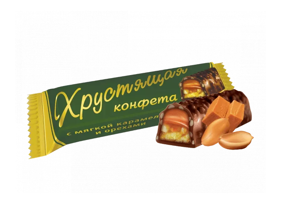 Хрустящая конфета (карамель+орех) Богатырь