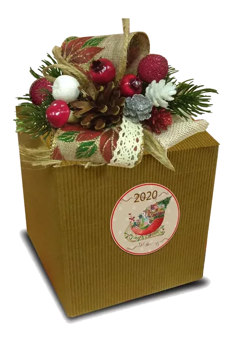 Коробочка с конфетами Новогодний джаз красный*500гр
