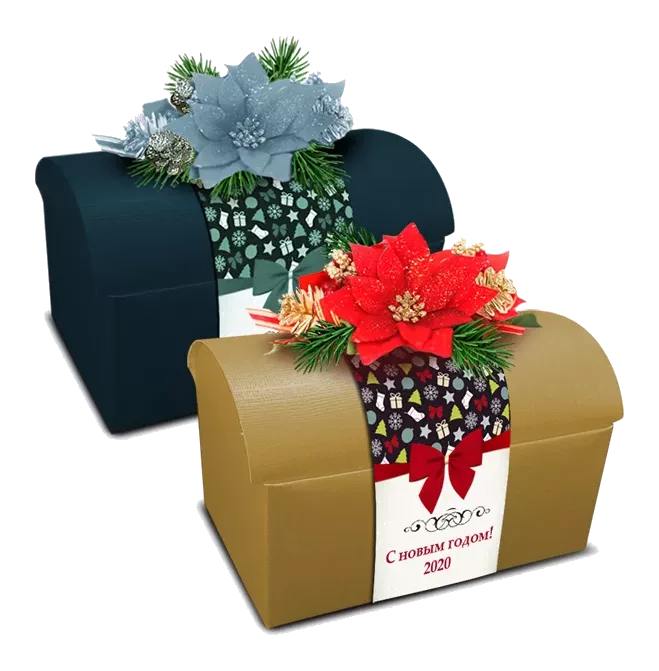 Сундучок «Новый год» Синий, красный, белый, золото