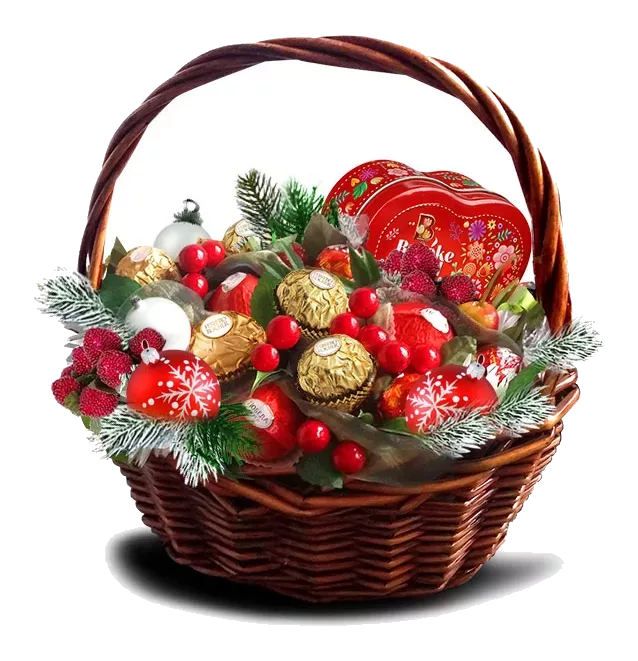 Букет из конфет Новогодняя малинка